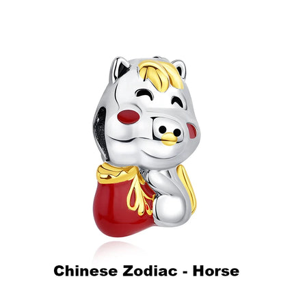 925 Sterling Silver Charms Beads Original Japanese Doll Fortune Cat Charm Fit Brand Bracelets Bangles DIY Jewelry For Women