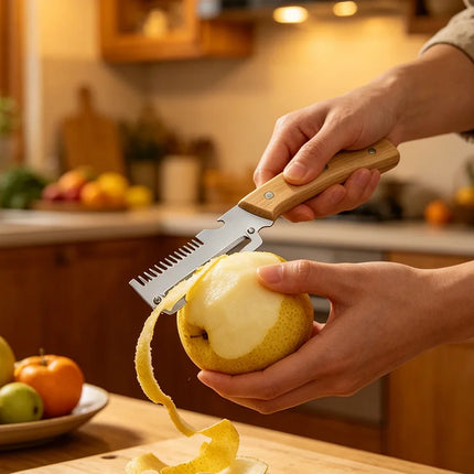3-in-1 Stainless Steel Peeler & Scallion Shredder with Bottle Opener for Peeling and Slicing Fruits and Vegetables Kitchen Tool