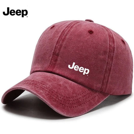 Jeep men's washed retro fabric baseball cap multifunctional men's and women's outdoor sun hat summer fashion sports duckbill cap