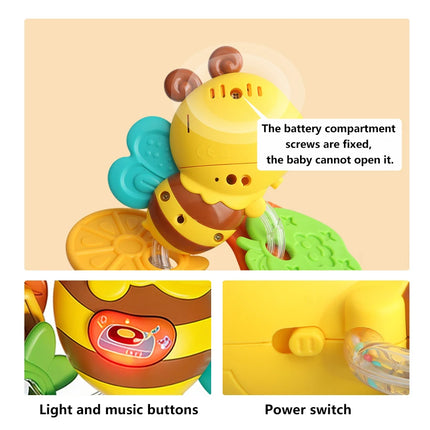 Infant Musical Educational Teethers and Rattles for Boys and Girls, to Chew and Play, Colorful Cartoon Designs