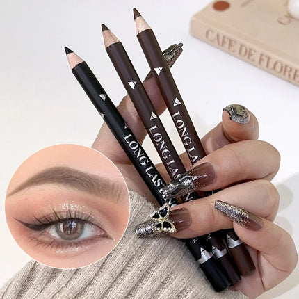 Black Brown Color Eyeliner Eyebrow Makeup Pencil 2 in 1 Waterproof Natural Lasting Matte Brow Pen Easy To Wear Eyes Cosmetics