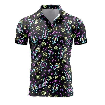 Men's Retro Short Sleeve Polo Shirts 3D Full Print Flower T-Shirts for Men Summer Casual Oversized Tee Shirt Tops Blusa Masculina