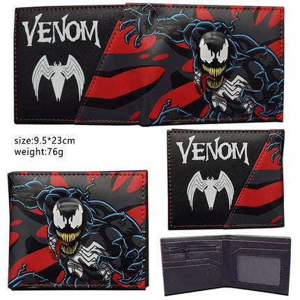 Superhero Series Venom Metal Float Wallet Villain Black Spider Student Universal Coin Purse Portable Wallet
