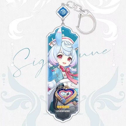 Anime Keychain Linnea Flins Durin Mualani Furina Arlecchin Key Chain Accessories Genshin Impact Cute Bag Pendant Key Ring Gift