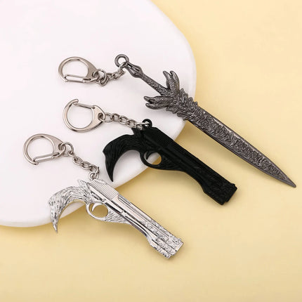 Game DMC Keychain Dante Sword Rebellion Awakening Keyring Nero Red Queen Keychains Weapon Pendant for Men Jewelry