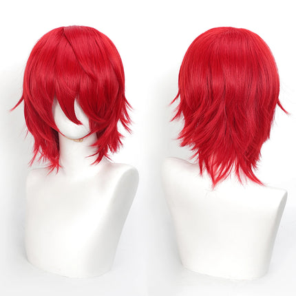 Cospaly Wigs Unisex Anime Wig 12cm/ 4.7 Inch Short Hair Wig Universal Costume Synthetic Wig with Bangs + Cap,for Party Festivals