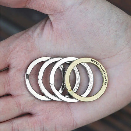 Black Titanium Keyring Car Men Flat Key Chain Rings Holder Lightweight EDC ARC Keychain Buckle for Accessories Gadgets Wholesale