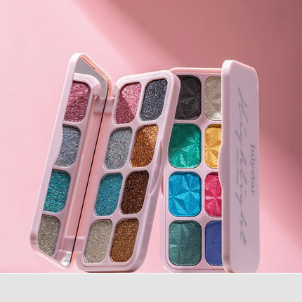 Creamy Eyeshadow Palette 8 Shade Set Buildable Sparkle and Highlight Easy Blend No Fallout for Woman Girl Quick Makeup Essential