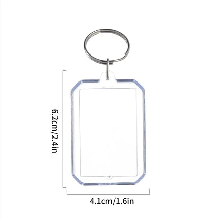 5/50Pcs Transparent Photo Frame Keychain Tassels Snap-In Custom Insert Photo Acrylic Blank Keyring Clear Blank Picture Pendant