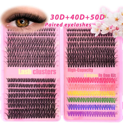 640/600/256/192PCS Large-Capacity Colored 30D 40D 50D & 80D Fluffy Eyelashes – Soft Volume, Natural Look, Waterproof Lightweight