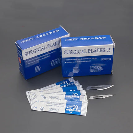 Sterile Surgical Scalpel Blades Individually Packaged, Carbon Steel 11 Extra Point & 23 Stainless Steel, Full Range of Sizes