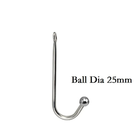 Small medium large 3 balls set metal anal hook beads head butt plug dilator prostate massager insert bdsm sex toy for male