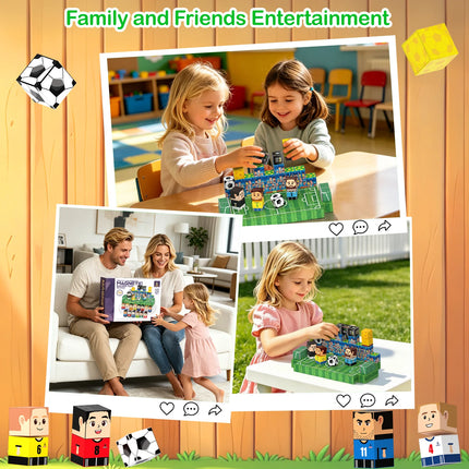 Soccer Magnetic Building Blocks Set Creative DIY Football Player Magnetic Cubes Educational STEM Sensory Toy For Kids Boys Gift