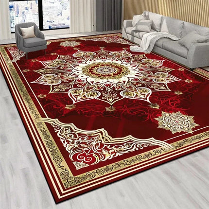 VIKAMA Persian Luxury Crystal Velvet Red Carpet Living Room Large Size Rug Non-slip Home Decoration Bedroom Lounge Rug