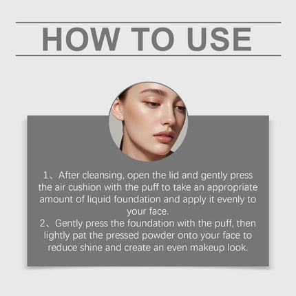 Zephoco 2 in 1 Pressed Powder Cushion Foundation Oil Control Matte Loose Setting Powder Deep Hydration Face Cushion Foundation
