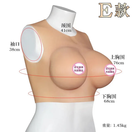 Silicone Bodysuit Artificial Breastplate Sexy Female Tits Fake Boobs Shemale Chest Crossdressing Cosplay Sex Toys For Women Men