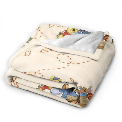Winnie The Poohs Blanket  Super Warm Graphic Plush Bedding Throws For Child Living Room Flannel Bedspread Bed Cover