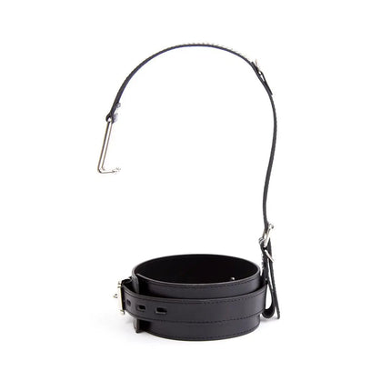 Slave Bondage Leather Choker Collar Strap with Smooth Stainless Steel Nose Hook for Fetish Bdsm Restraint Flirting Sex Toys