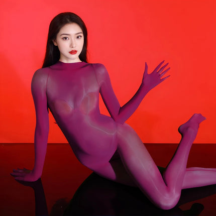 Men Women Sexy Lingerie Full Body Stocking Shiny Jumpsuit Stockings Silky Shiny Glossy Bodystocking Erotic Underwear Bodysuit