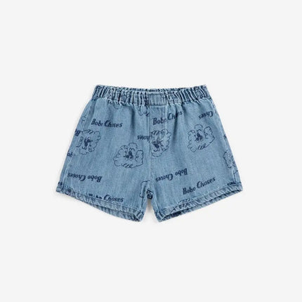 2026BC Short-sleeved Set Boys' Printed Shirt Shorts Polo Shirt Casual Pants Girls' Wide-Leg Pants Short Skirt