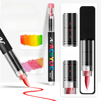 12/24/36/48Colors/set Acrylic Marker Pen Paint Brush Pen Painting Coloring Pen DIY Graffiti Art Making School and Office Supplie