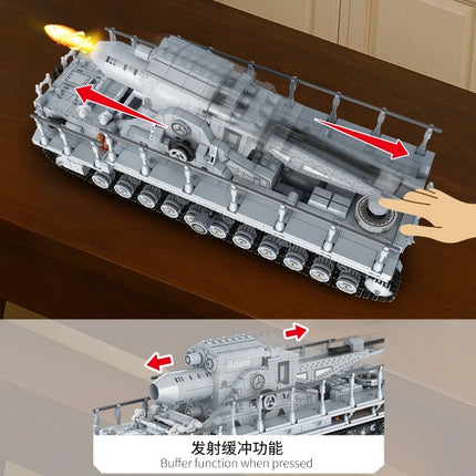 2875Pcs Creative Ww2 Military Weapon Carl Mortar Building Blocks Model Tank Bricks Toys for Boys Birthday Gift Set