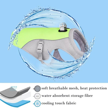 Summer Cooling Vest Harness Reflective Quick Release Hot Pet Clothes Cool Jacket For Small Medium Large Dog Accessories