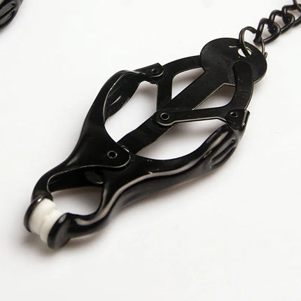 BDSM Nipple Clamps Clips,Sex Toys For Couples,Metal Clitoris Labia Clip Textured Rubber Padded Tips,SM Adult Games