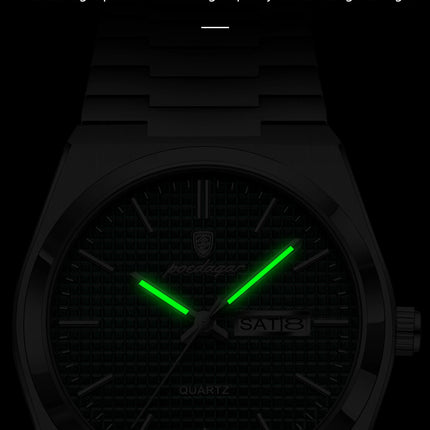 POEDAGAR Luxury Original Men's Watch Waterproof Stainless Steel Luminous Men's Wristwatch Date Week Quartz Fashion Watches For Men
