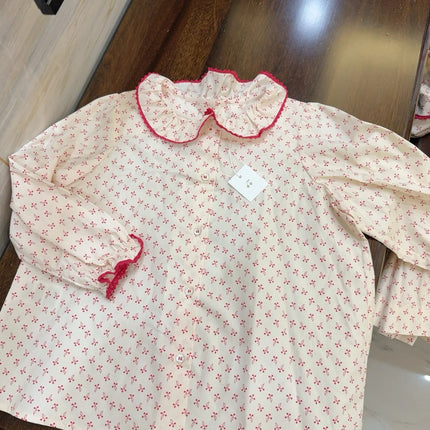 BP26 new spring and summer girls' cherry long-sleeved shirt