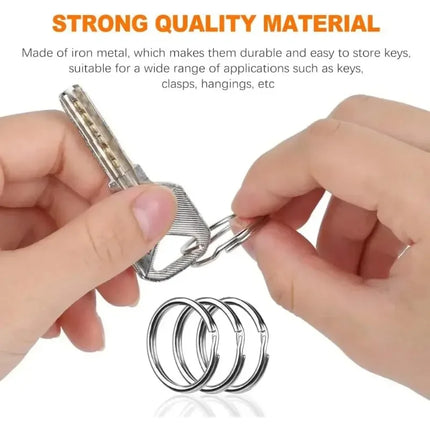 20/200pcs Stainless Steel Key Ring Key Chain 25mm Round Flat Round Split Keychain Polished Metal Blank Circle For DIY Findings