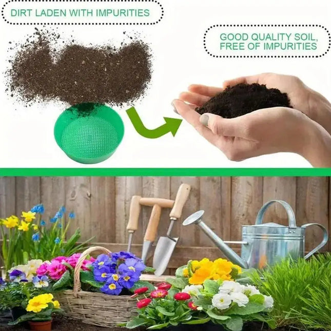 1/3PCS Plastic Garden Sieve Home Garden Tool Fine Mesh Soil Sieve Mining Sand Sifter Potting Sieve for Plant Soil Stone Sifting
