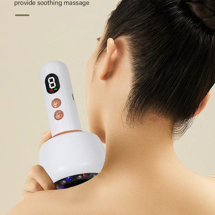 USB Rechargeable Abdominal Massager for Hot Compress and Adjustable Guasha Cupping Intensity Arm and Leg Massage Handheld