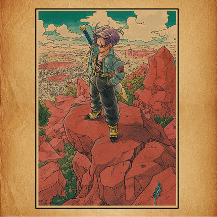 Japanese Surrounding Anime Retro Dragon Ball Poster Goku Gohan Vegeta Piccolo Friza Canvas Painting Print Wall Art Children Gift
