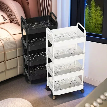 Home Living Room Snack Cart Storage Rack, Kitchen Storage Rack, Bathroom Floor Standing Multi-Layer Movable Storage Rack