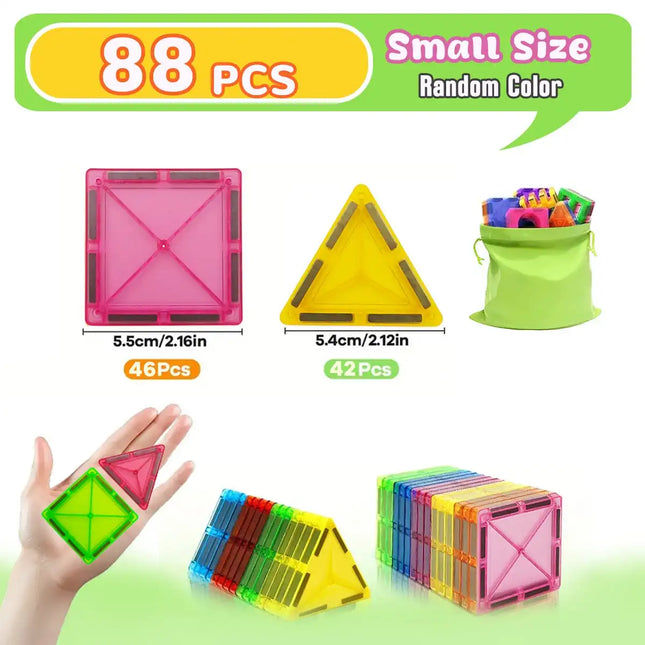 Small Magnetic Building Blocks, Magnetic Tiles Toy, Magnetic Tile Construction Toy, Best Gift
