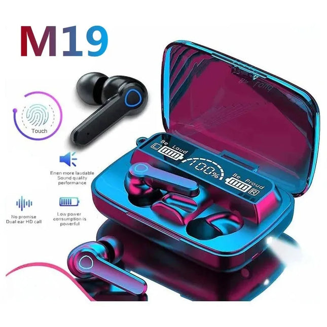 M19 Bluetooth Headset Wireless Tws Gaming Support Noise-cancelling Touch In-ear Mini Emergency Power Bank Headset Earphones