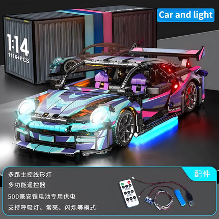 1:14 Building Blocks Sports Car RC Toy Car Building Blocks Toy Birthday Gift MOC Sports Car Model