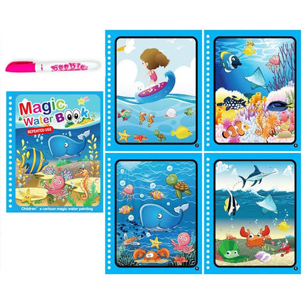 Children Magical Water Book Montessori Drawing Toys Reusable Coloring Books Magic Water Drawing Book Baby Early Education Toys