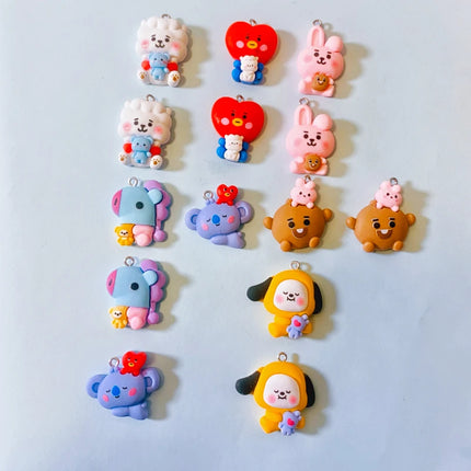 10PCs Cute Animal Cartoon Koala Resin Charms for jewelry making Pendant Small Character Mum Gifts Earring Necklace Accessories