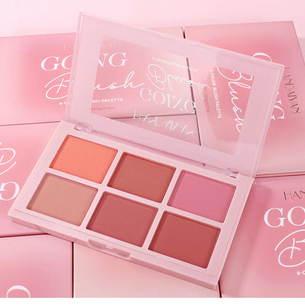 Long Wear Blush Makeup Palette Buildable Color Velvet Finish Face Powder Cheek Contouring Brightening