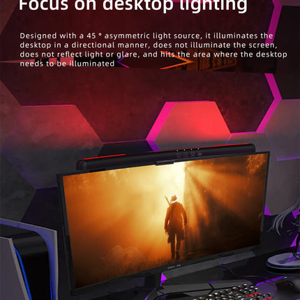 USB Stepless Dimming Screen Hanging Lights Curved Screen Monitor Light Bar RGB Background Atmosphere Desk Lamp Monitor Light Bar