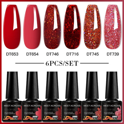 6pc Nail Gel Polish Set DIY Nail Art Semi Permanent UV LED Gel Kit For Nails Decoration Manicure Soak Off Painting Vernis Design