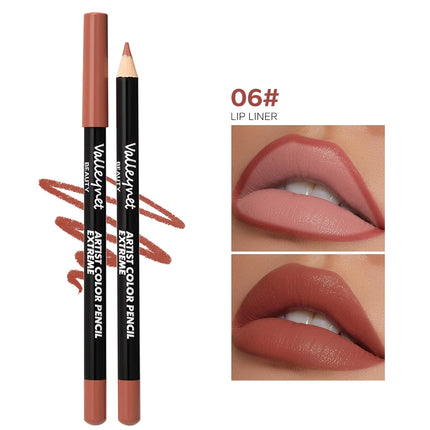 6pcs/Set Lip Liner Set Eyeliner Set Lip Combo Long lasting Matte Waterproof Lipstick Lip Liner Lipstick Lip Makeup