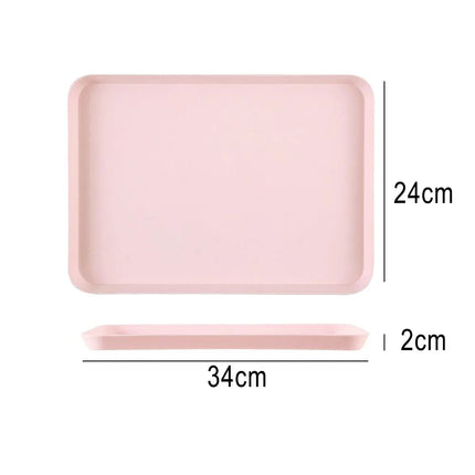 Rectangular Serving Tray Square Tray Anti Slip Scratch Resistant Plastic Food Serving Tray Home Tea Fruit Dessert Tray