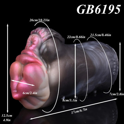 GEEBA New Dual Hole Animal Horse Masturbation Cup Soft Silicone Male Masturbator Realistic Vagina Prostate Massage Pussy Sex Toy