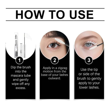 5ml White Waterproof Curling Mascara Thick Long-lasting Waterproof Sweat-proof Makeup Party Personal White 3D Curled Mascara