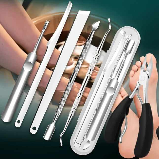 6pcs Stainless Steel Grooming Set - a Professional Kit for Foot Care And Trimming, Suitable for Feet, Hands, And Nails