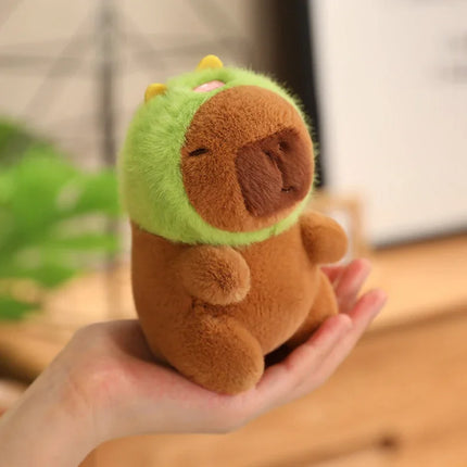 Cute Capybara Plush Toy with Hat Simulation Capybara Cosplay Crab Rabbit Cat Doll Small Size Stuffed Animals Bag Pendant Gift
