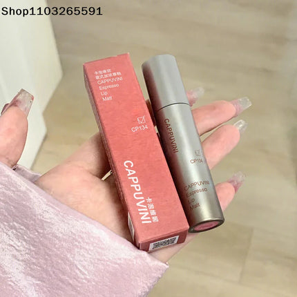 Cappuvini Mini Silver Tube Matte Velvet Lip Gloss – Waterproof, Non-Stick, Smudge-Proof, Long-Lasting Liquid Lipstick
